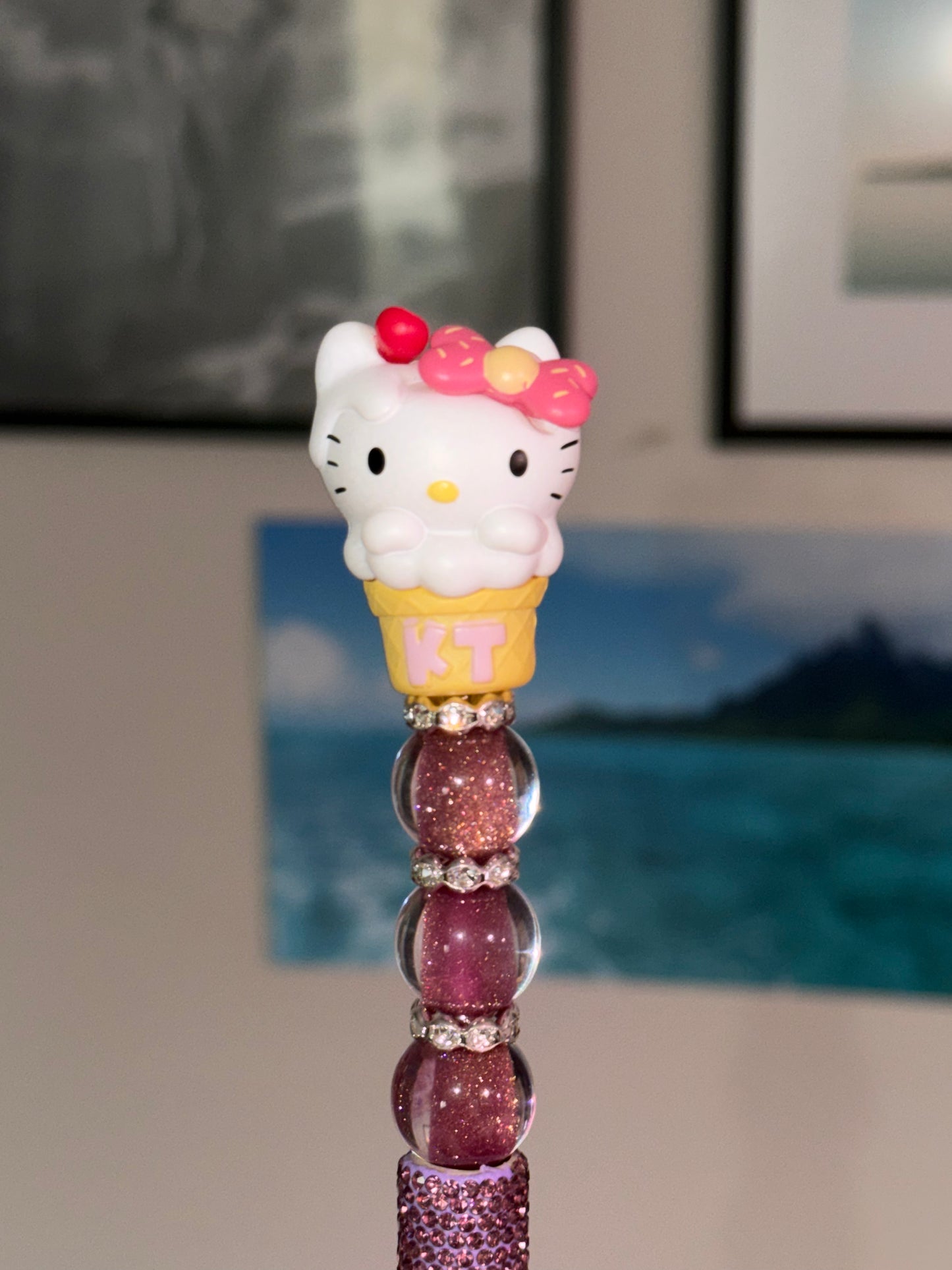 Hello Kitty Inspired Ice Cream Purple Bling Pen