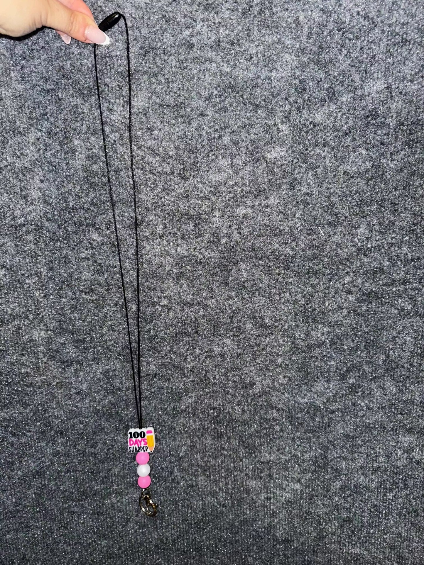 Create Your Own Teacher Lanyard – Personalized Silicone Beads Nylon Necklace with Metal Keychain