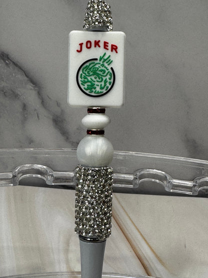 Rhinestone Beaded Mahjong Focal Pen