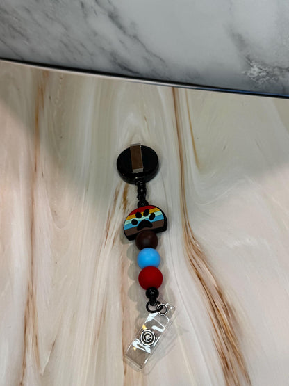 Floral, Be Kind, Paw Print, Good Things are Coming, and Be the Light Badge Reels / Retractable Reel / ID Holder