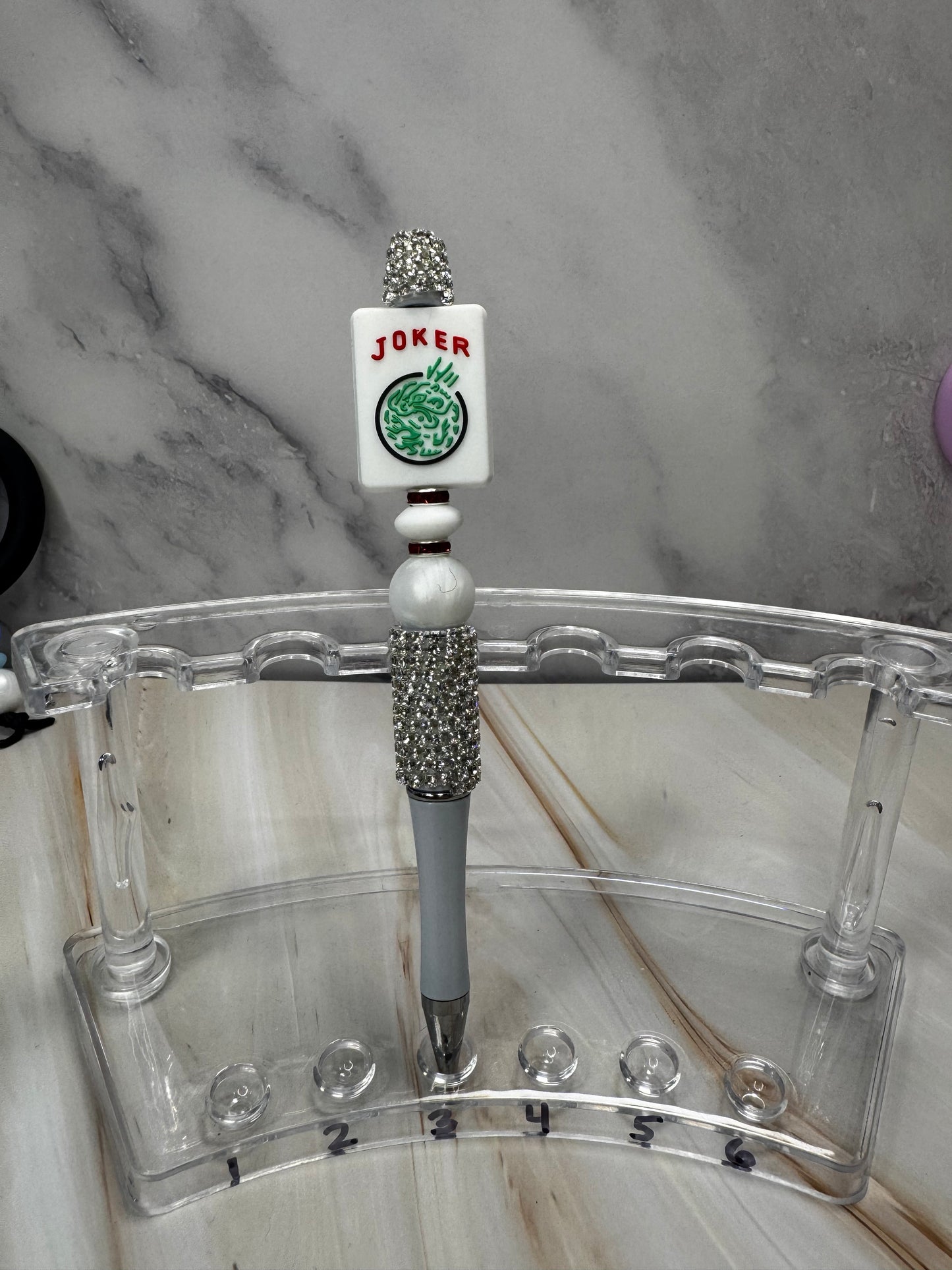 Rhinestone Beaded Mahjong Focal Pen