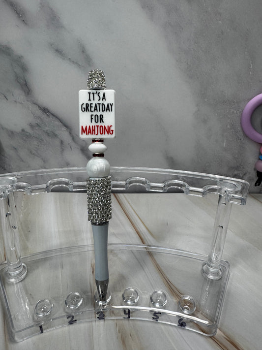 Rhinestone Beaded Mahjong Focal Pen