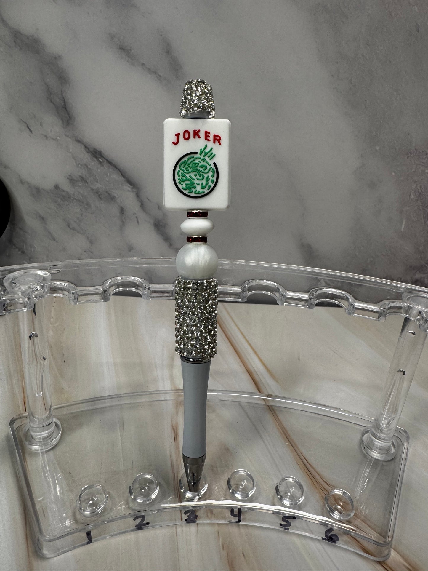 Rhinestone Beaded Mahjong Focal Pen