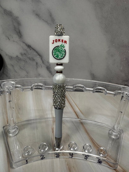 Rhinestone Beaded Mahjong Focal Pen