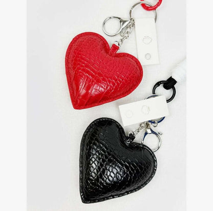 Crocodile Textured Heart Faux
Key Chain / Bag Charm