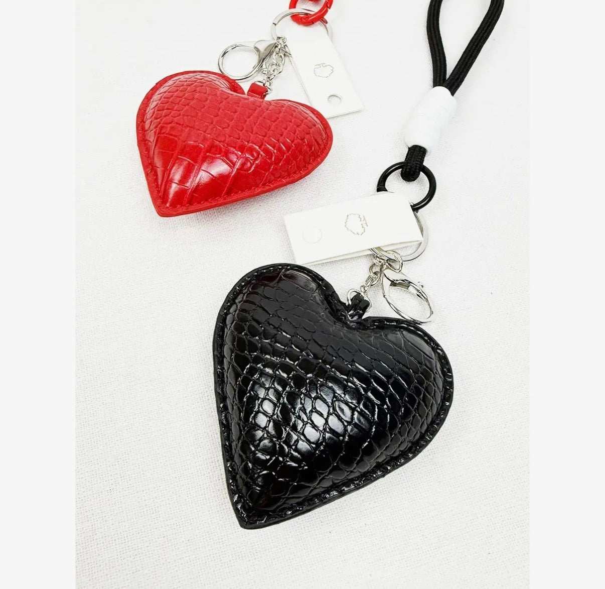 Crocodile Textured Heart Faux
Key Chain / Bag Charm