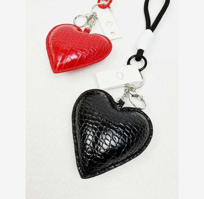 Crocodile Textured Heart Faux
Key Chain / Bag Charm