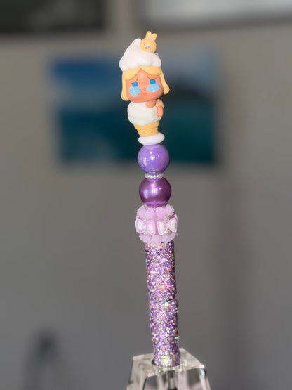 Cry Baby Pop Bean Purple Rhinestone Pen
