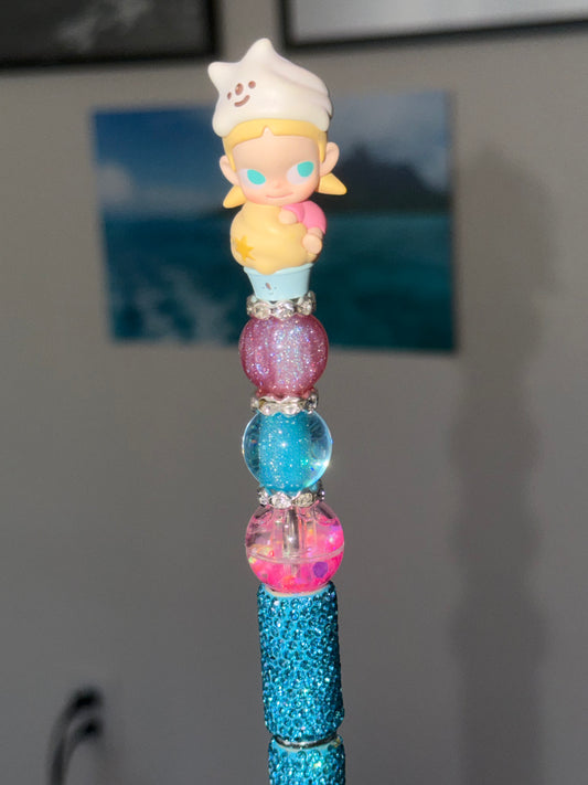 Zsiga Pop Bean Blue and Pink Rhinestone Pen