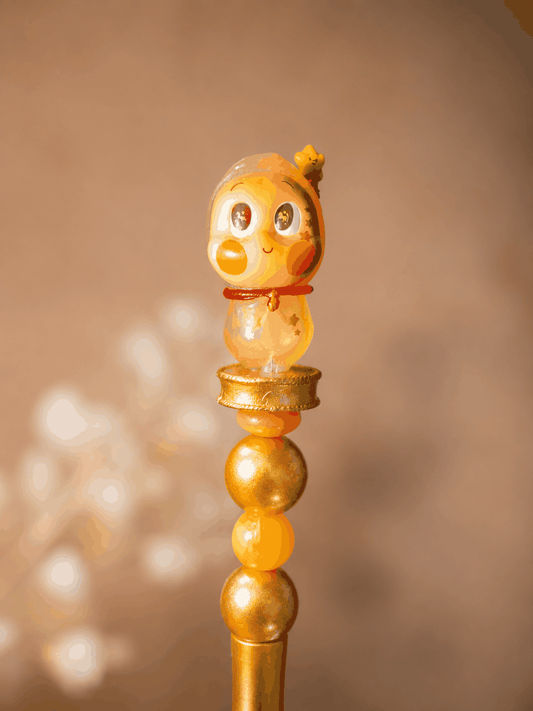 Twinkle Twinkle Pop Bean Gold Pen with sparkling design