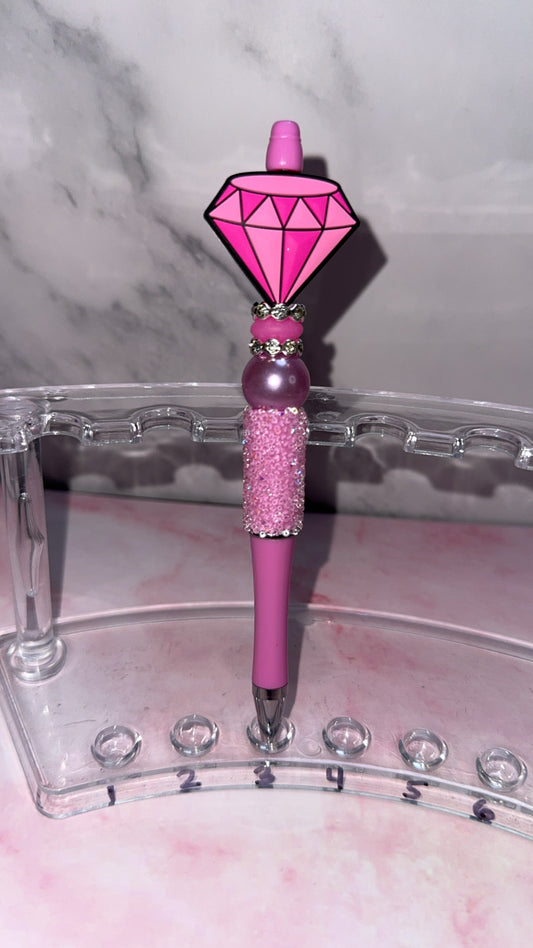 Pink Diamond Beaded Pen